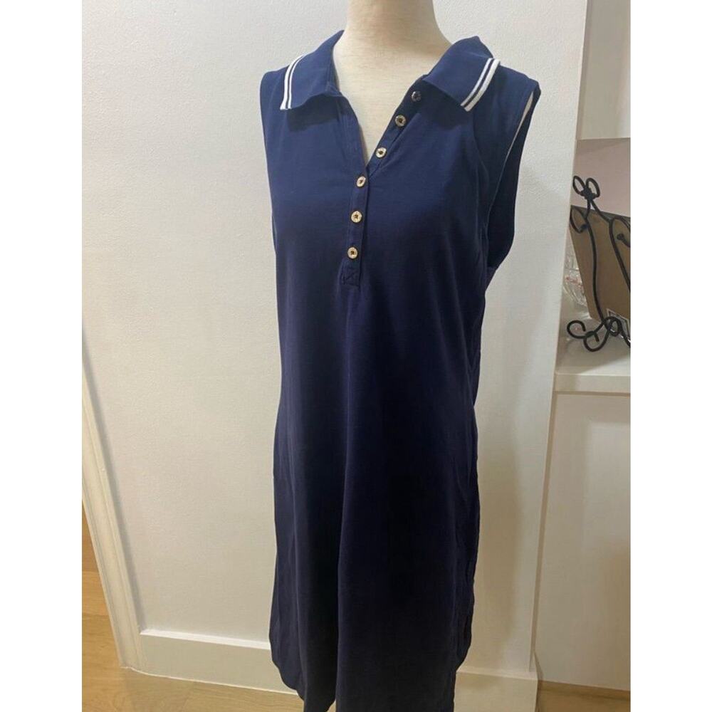 Anne Klein navy collared polo dress